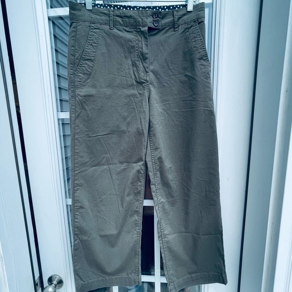 BODEN Wideleg Crop Green Button Pants Chino Slacks Khakis size 6 US women’s - Picture 11 of 11